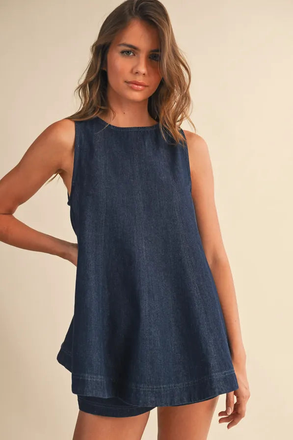 Klesis Set Dark Denim / S Danna Longline Shorts Set
