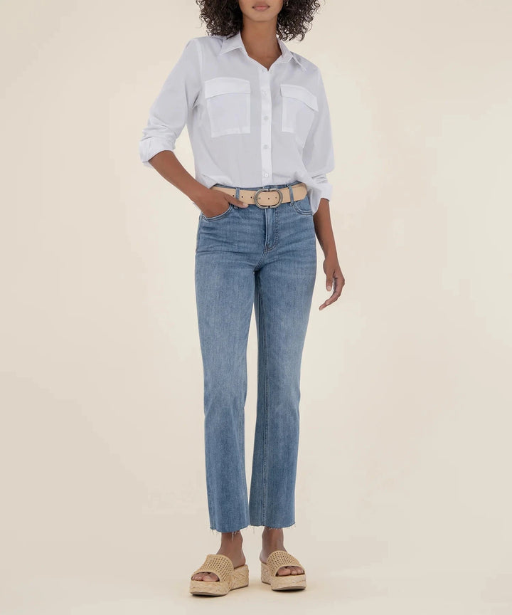 KUT from the Kloth Denim Acceptance w/ Light / 00 Kelsey High Rise Ankle Flare - KP1574MB1