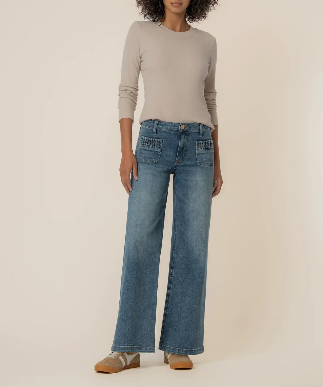 KUT from the Kloth Denim Affection w/ Med Wash / 00 Maya High Rise Wide Leg - KP2459MA2