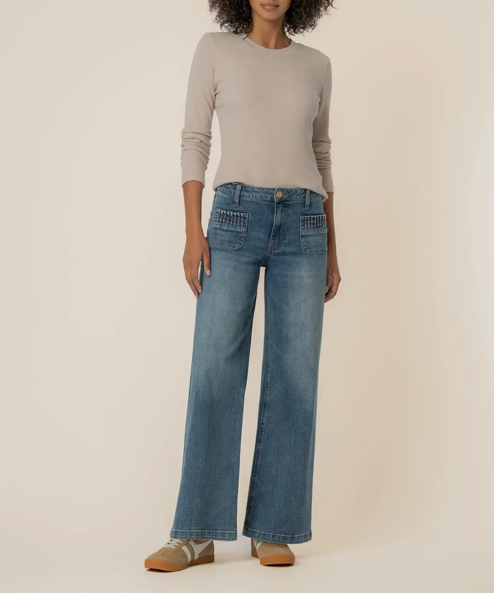KUT from the Kloth Denim Affection w/ Med Wash / 00 Maya High Rise Wide Leg - KP2459MA2