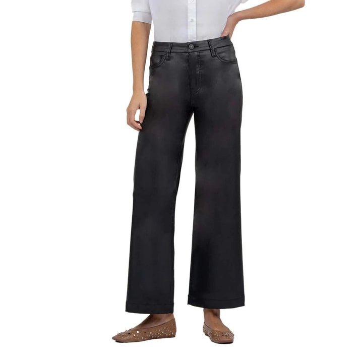 KUT from the Kloth Denim Black / 0 Meg Coated High Rise Wide Leg - KG2021MA1L