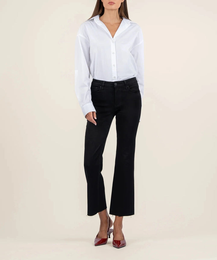 KUT from the Kloth Denim Black / 00 Kelsey Mid Rise Ankle Flare - KP1742MA1