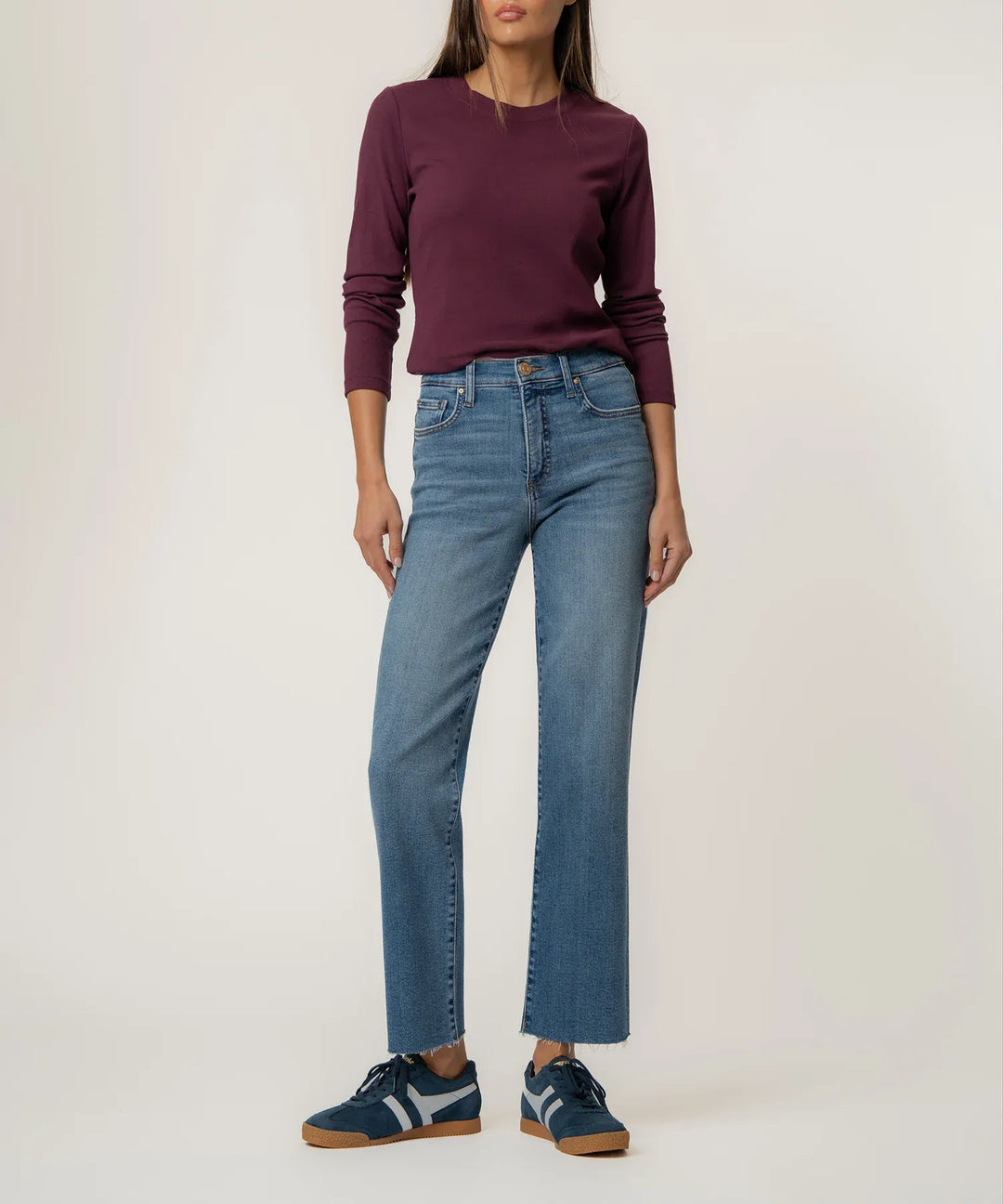 KUT from the Kloth Denim Building Medium Wash / 00 Avery High Rise Straight Leg - KP2448MA1