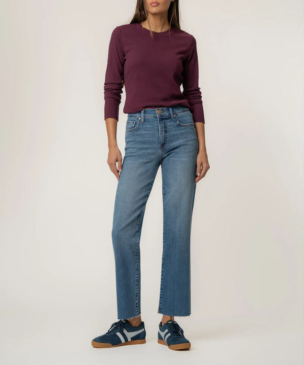 KUT from the Kloth Denim Building Medium Wash / 00 Avery High Rise Straight Leg - KP2448MA1
