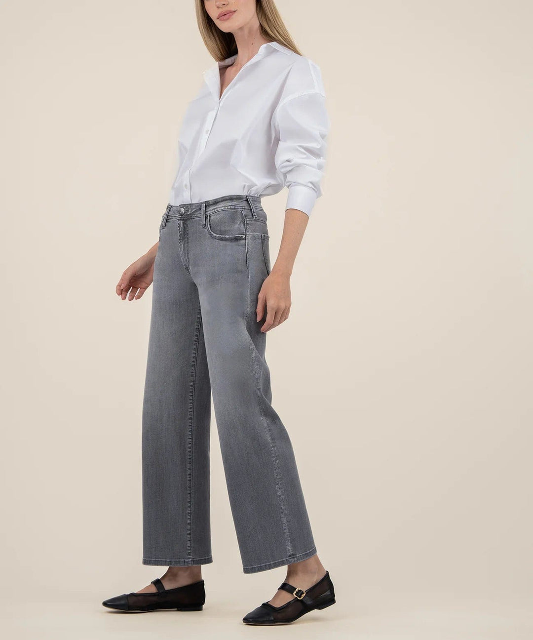 KUT from the Kloth Denim Charlotte Mid Rise Wide Leg - KG2060MA1L