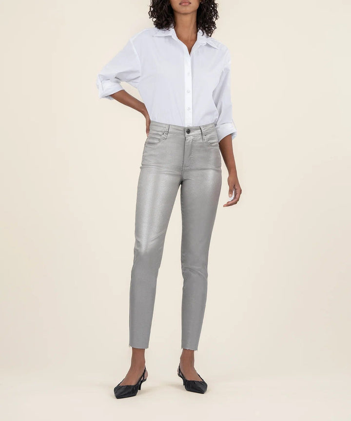 KUT from the Kloth Denim Dark Silver / 0 Charlize Coated High Rise - KP1957MA5