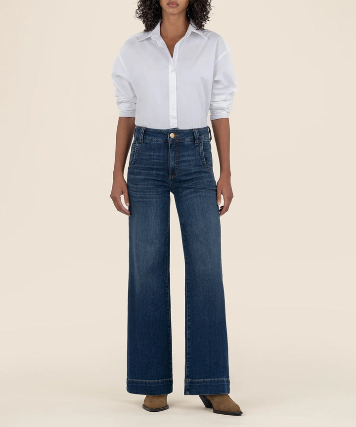 KUT from the Kloth Denim Decisive w/ Dark Base / 00 Meg High Rise Wide Leg - KG1852MA4