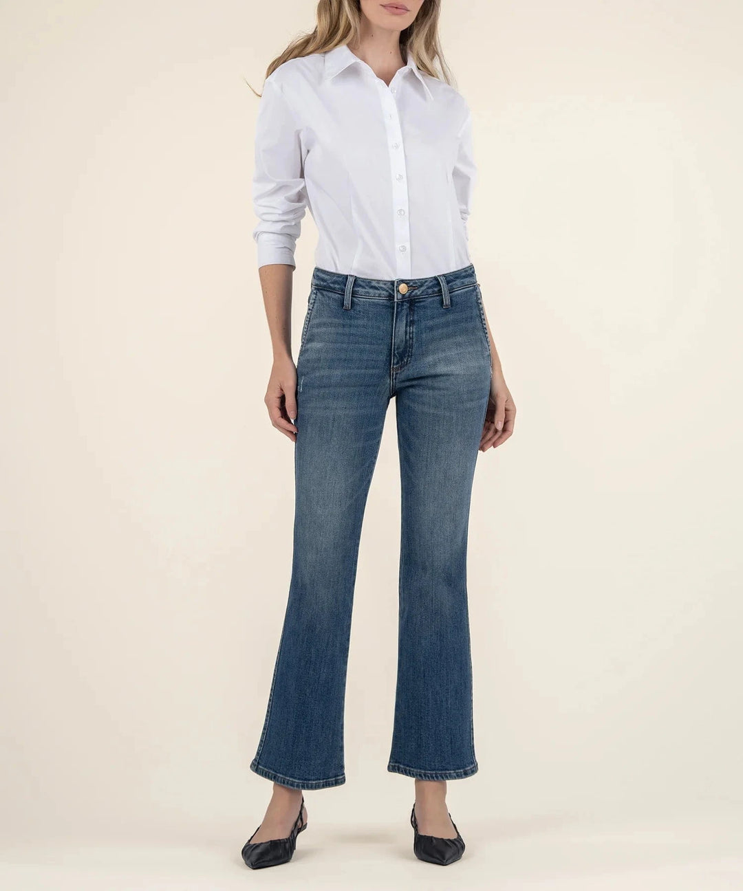 KUT from the Kloth Denim Effectiveness w/ Dark Base / 0 Kelsey Mid Rise Ankle Flare - KP1949MA2