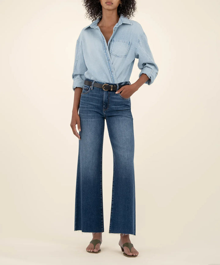 KUT from the Kloth Denim Inexhaustible w/ Dark Base / 00 Meg High Rise Wide Leg - KG1516MH6