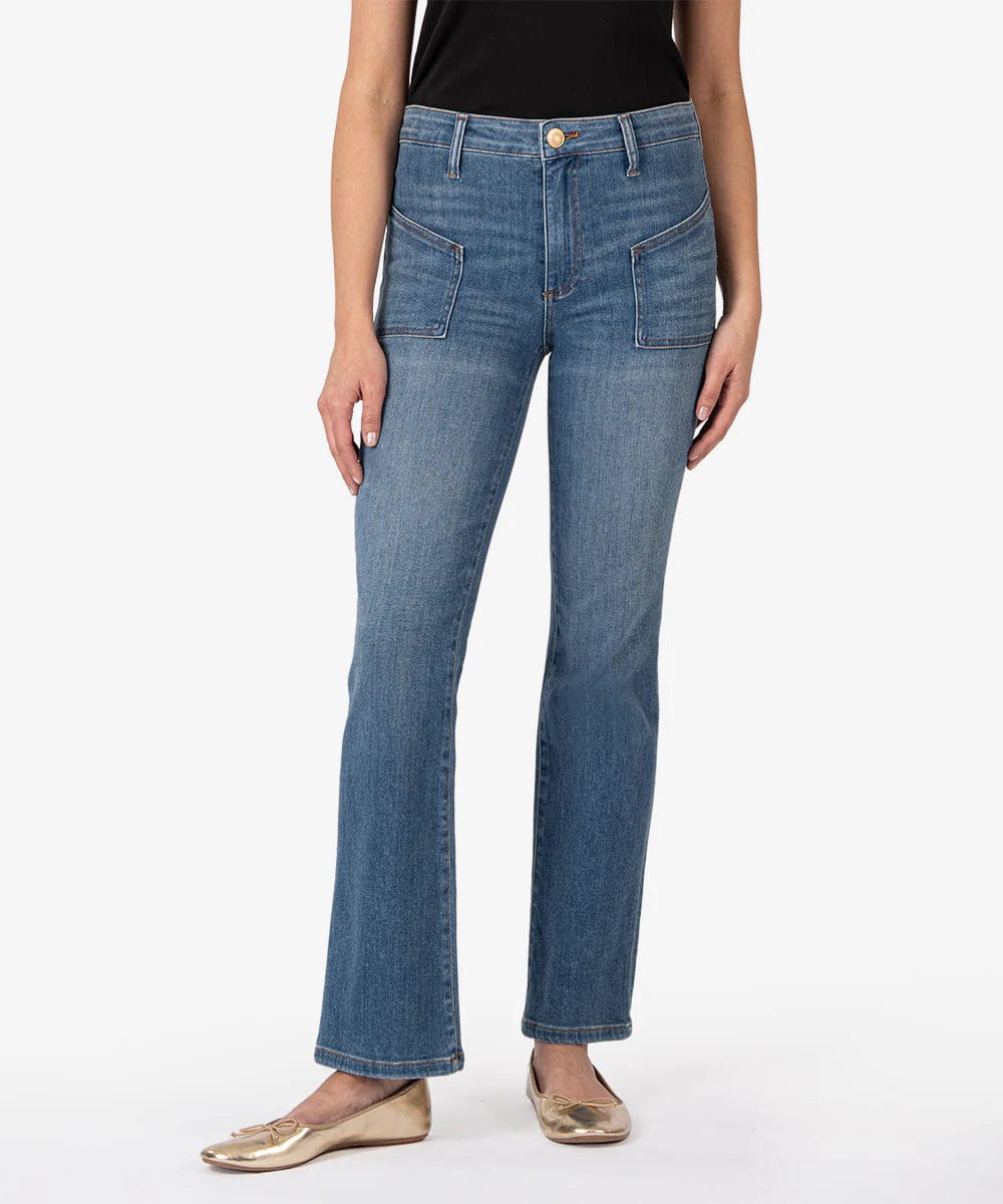 KUT from the Kloth Denim Inspiration w/ Med Base / 0 Kelsey High Rise Ankle Flare - KP2076MA2