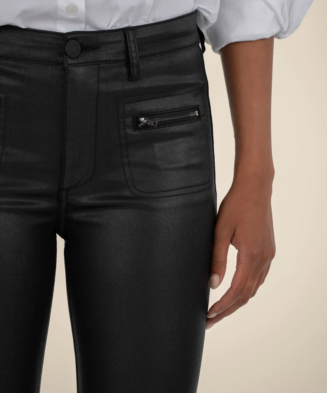 KUT from the Kloth Denim Kelsey Coated High Rise Ankle Flare - KB68901