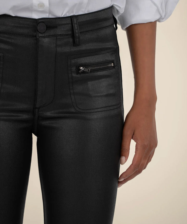 KUT from the Kloth Denim Kelsey Coated High Rise Ankle Flare - KB68901