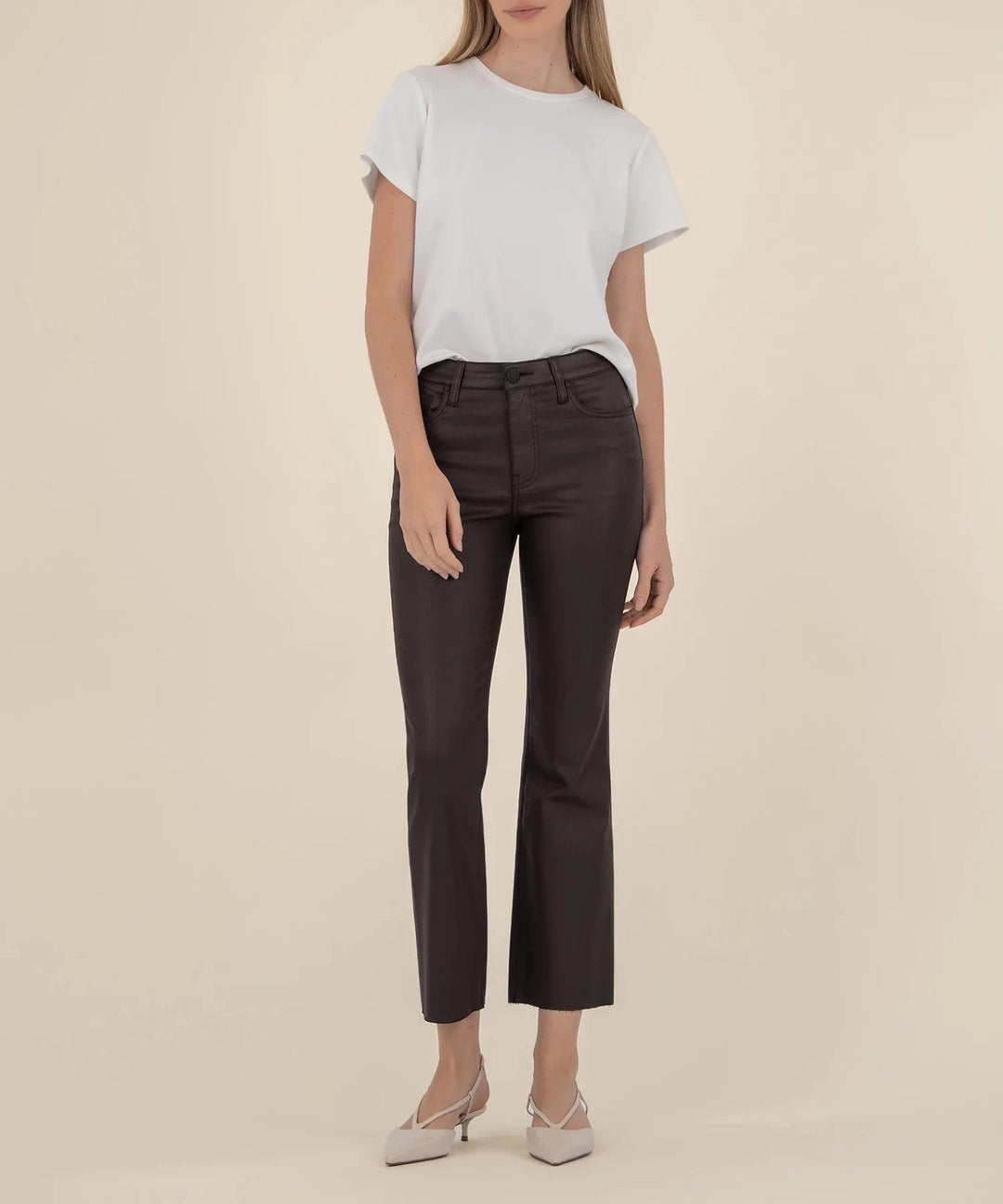 KUT from the Kloth Denim Kelsey Coated High Rise Ankle Flare - KP0513MB2