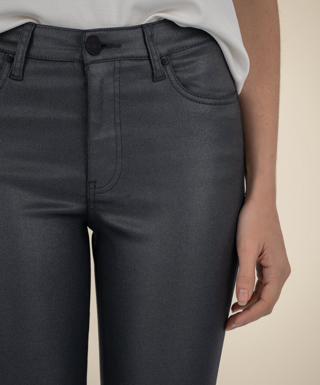 KUT from the Kloth Denim Kelsey Coated High Rise Ankle Flare - KP0513ME4