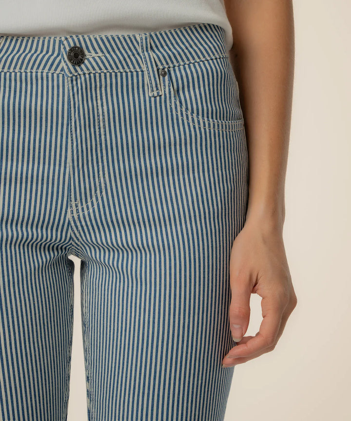KUT from the Kloth Denim Kelsey Twill Stripe High Rise Ankle Flare - KP1574ME4