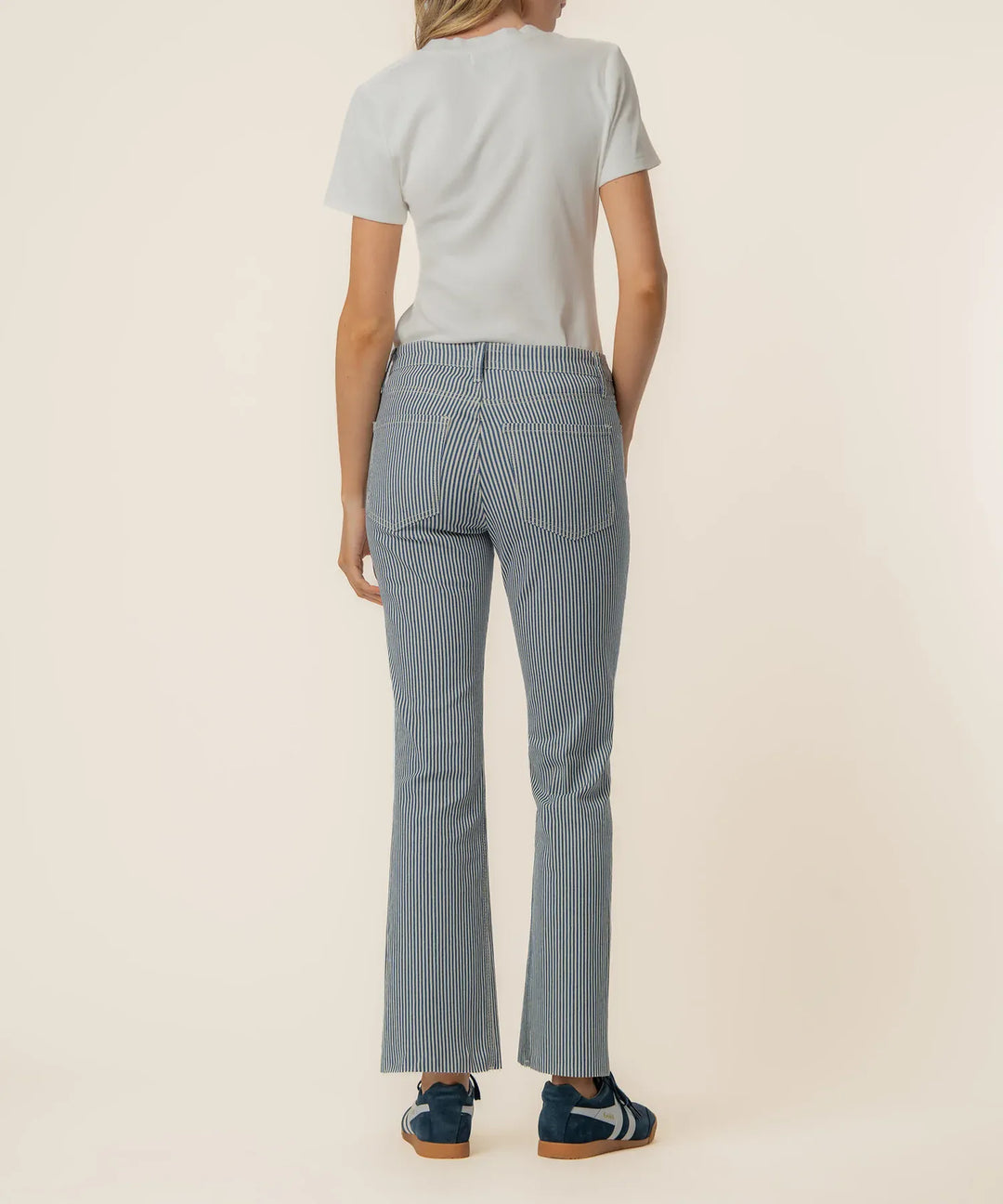 KUT from the Kloth Denim Kelsey Twill Stripe High Rise Ankle Flare - KP1574ME4