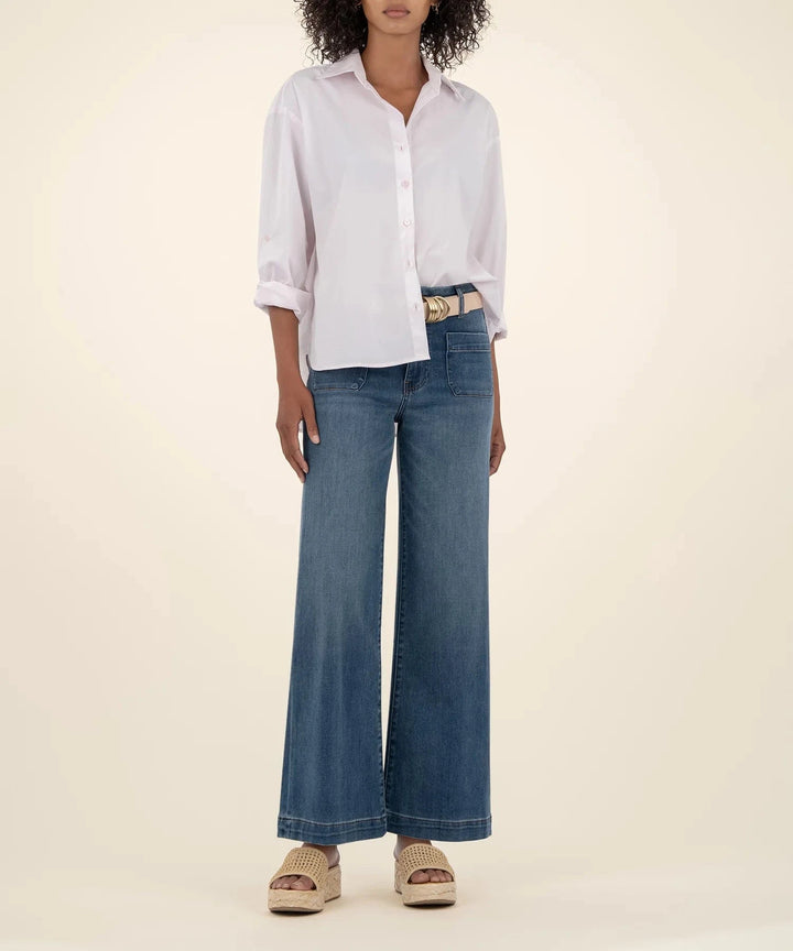 KUT from the Kloth Denim Loyalty w/ Med Wash / 00 Meg High Rise Wide Leg - KG1753MB5