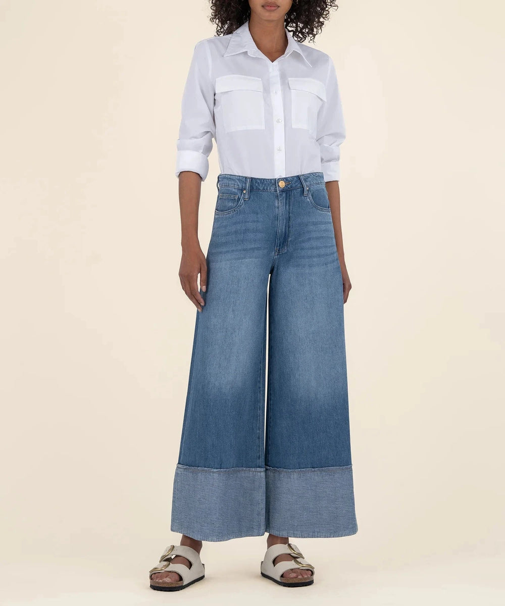 KUT from the Kloth Denim Medium Wash / 00 Blake High Rise Crop Wide Leg - KB59301