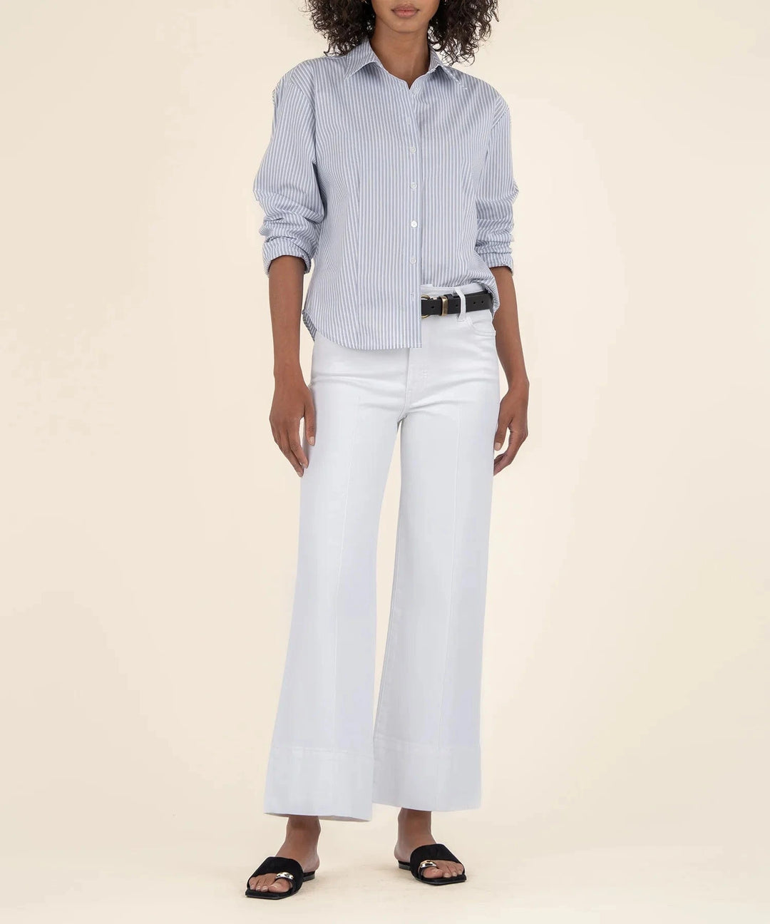 KUT from the Kloth Denim Optic White / 00 Meg High Rise Wide Leg - KG2216MA1