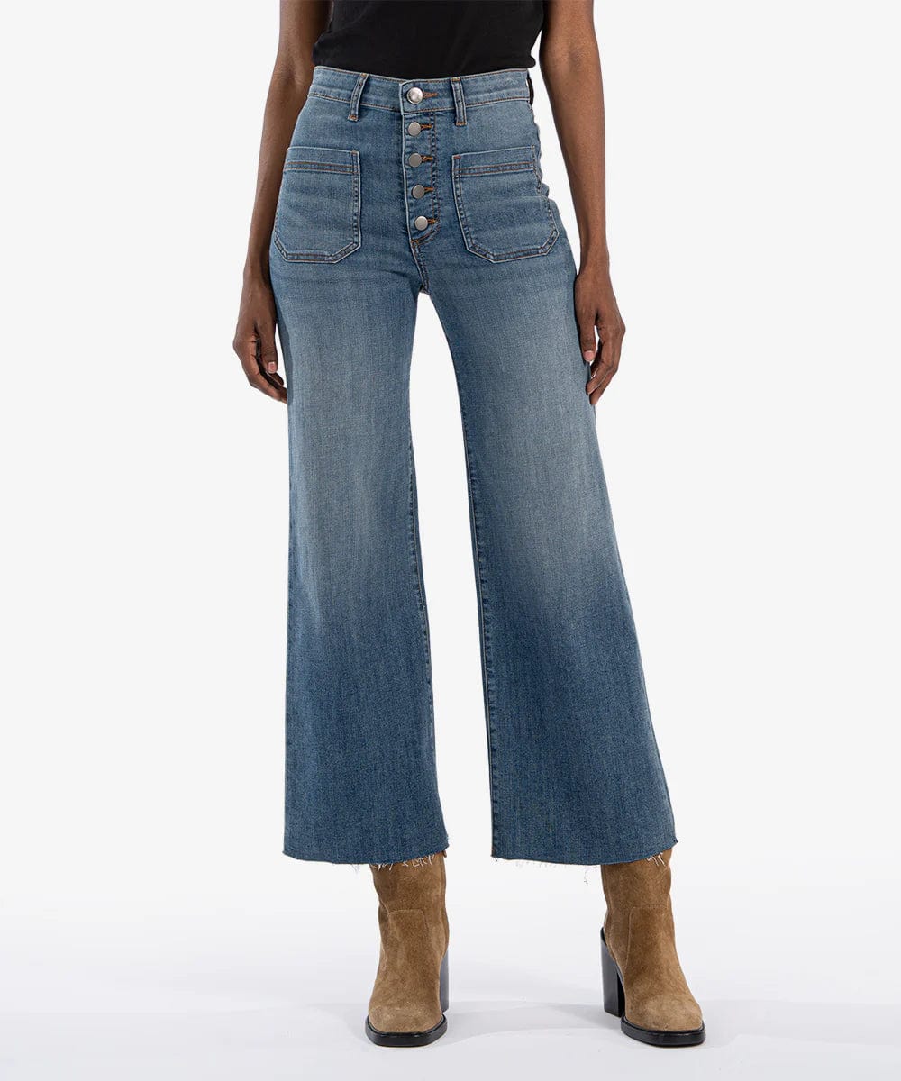 KUT from the Kloth Denim Prevent w/ Med Base Wash / 00 Meg High Rise Wide Leg - KG1841MA1L