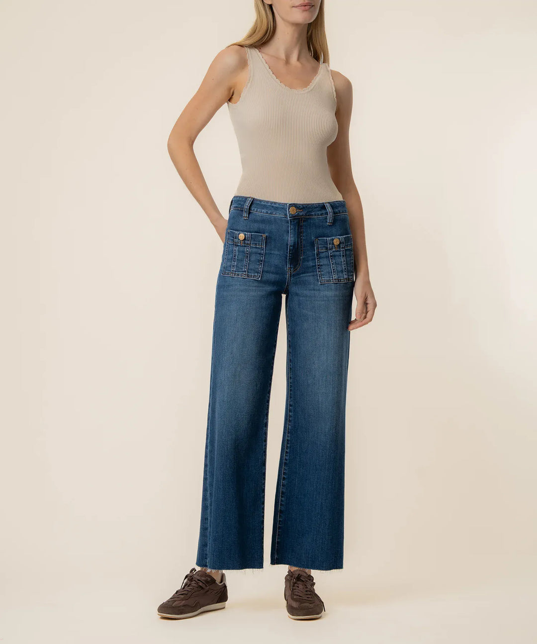 KUT from the Kloth Denim Resolution w/ Medium / 00 Meg High Rise Wide Leg - KG2524MA1