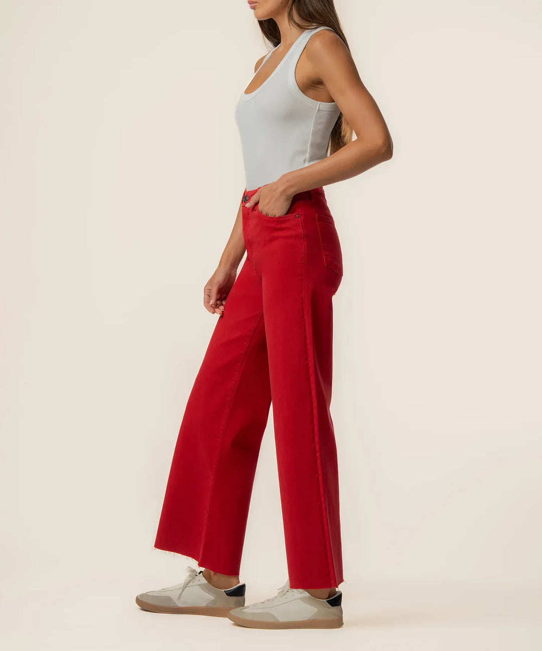KUT from the Kloth Denim Ruby Red / 00 Meg High Rise Wide Leg - KG1516ME6