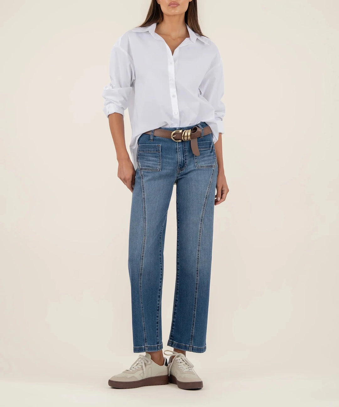KUT from the Kloth Denim Vibrant / Med Wash / 00 Charlotte High Rise Wide Leg - KG2294MA1
