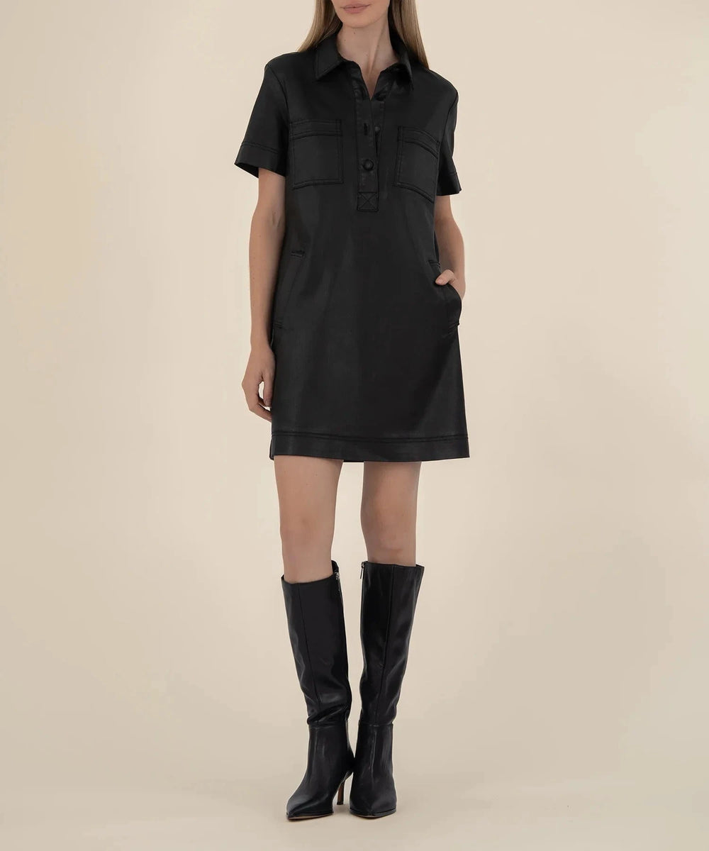 KUT from the Kloth Dress Black / XS Tatiana Coated Dress