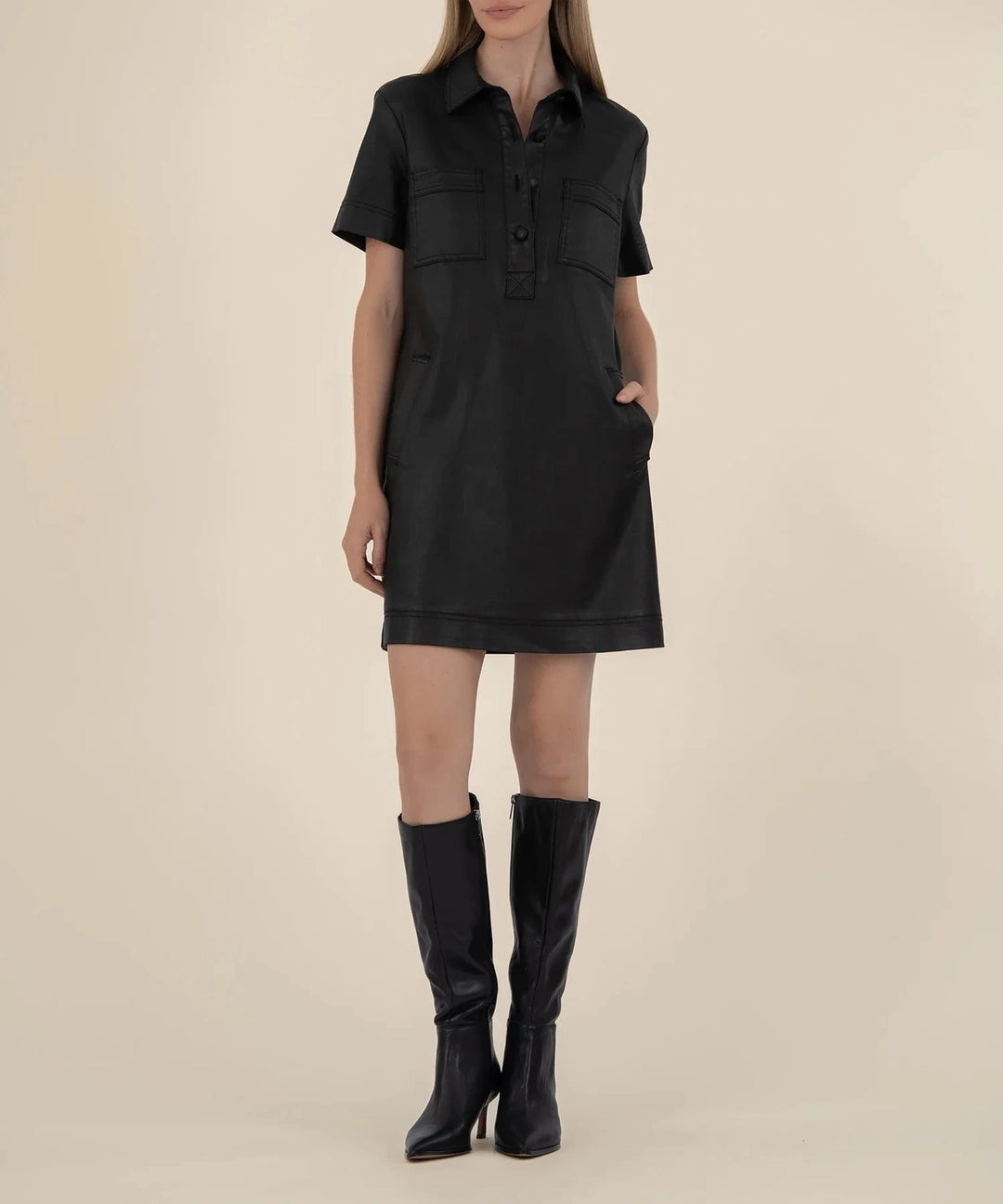 KUT from the Kloth Dress Black / XS Tatiana Coated Dress