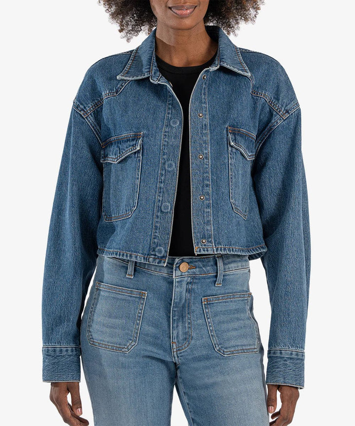 KUT from the Kloth Jacket Alive / Medium Base / S Western Billie Crop Jacket