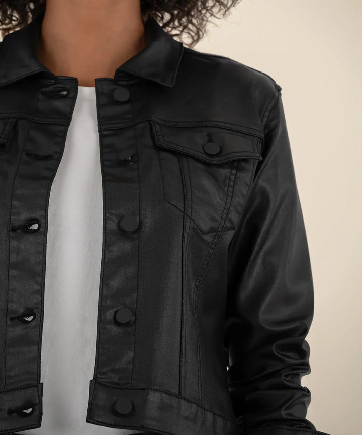 KUT from the Kloth Jacket Julia Coated Crop Jacket