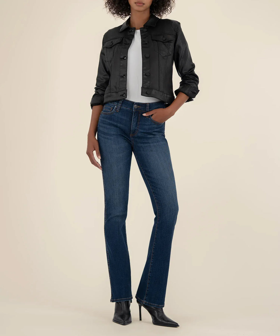 KUT from the Kloth Jacket Julia Coated Crop Jacket