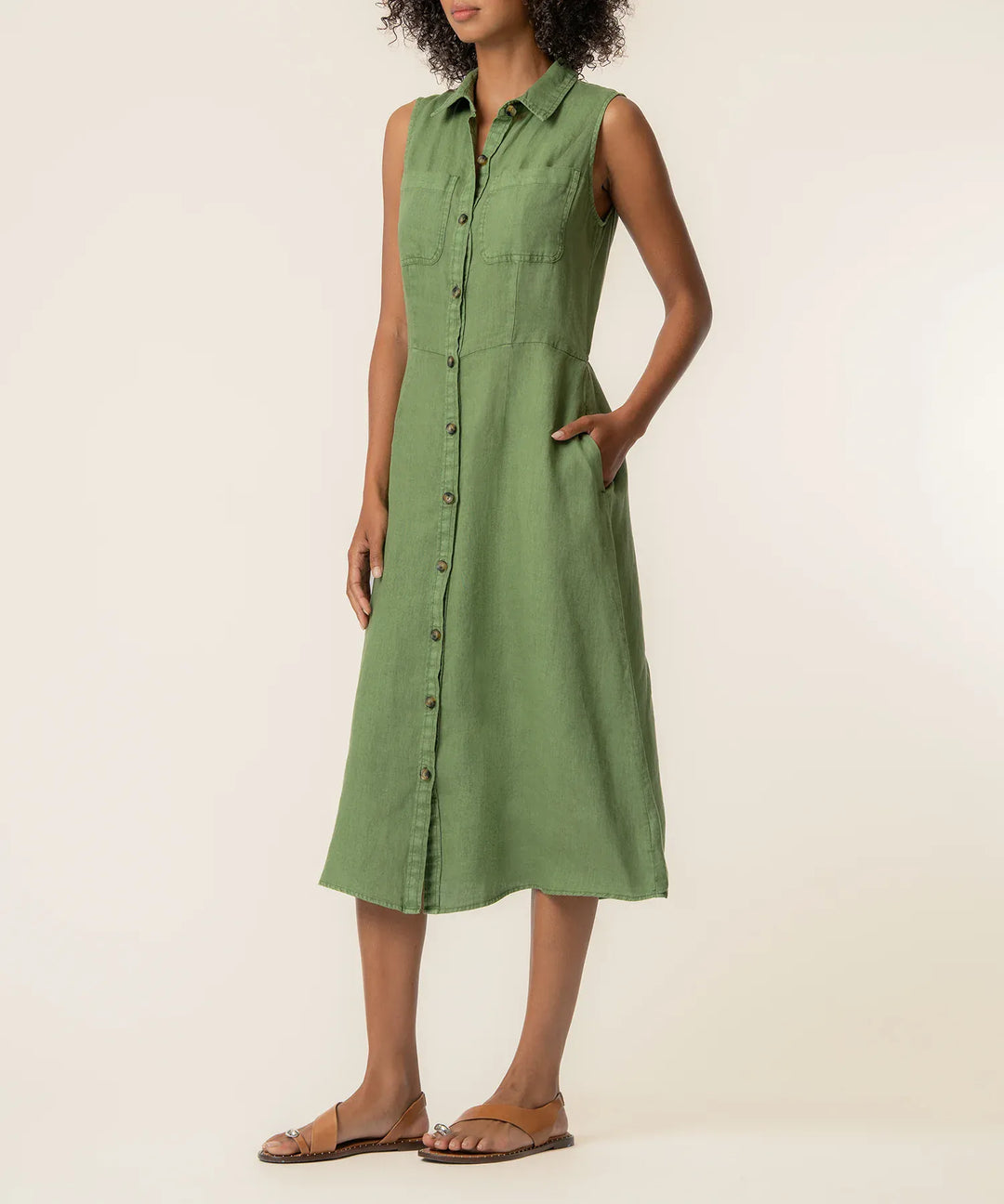KUT from the Kloth Midi Dress Bowie Linen Dress - KD118201
