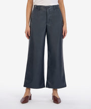 KUT from the Kloth Pants Navy / 0 Aubrielle High Rise Wide Leg Coated Trouser