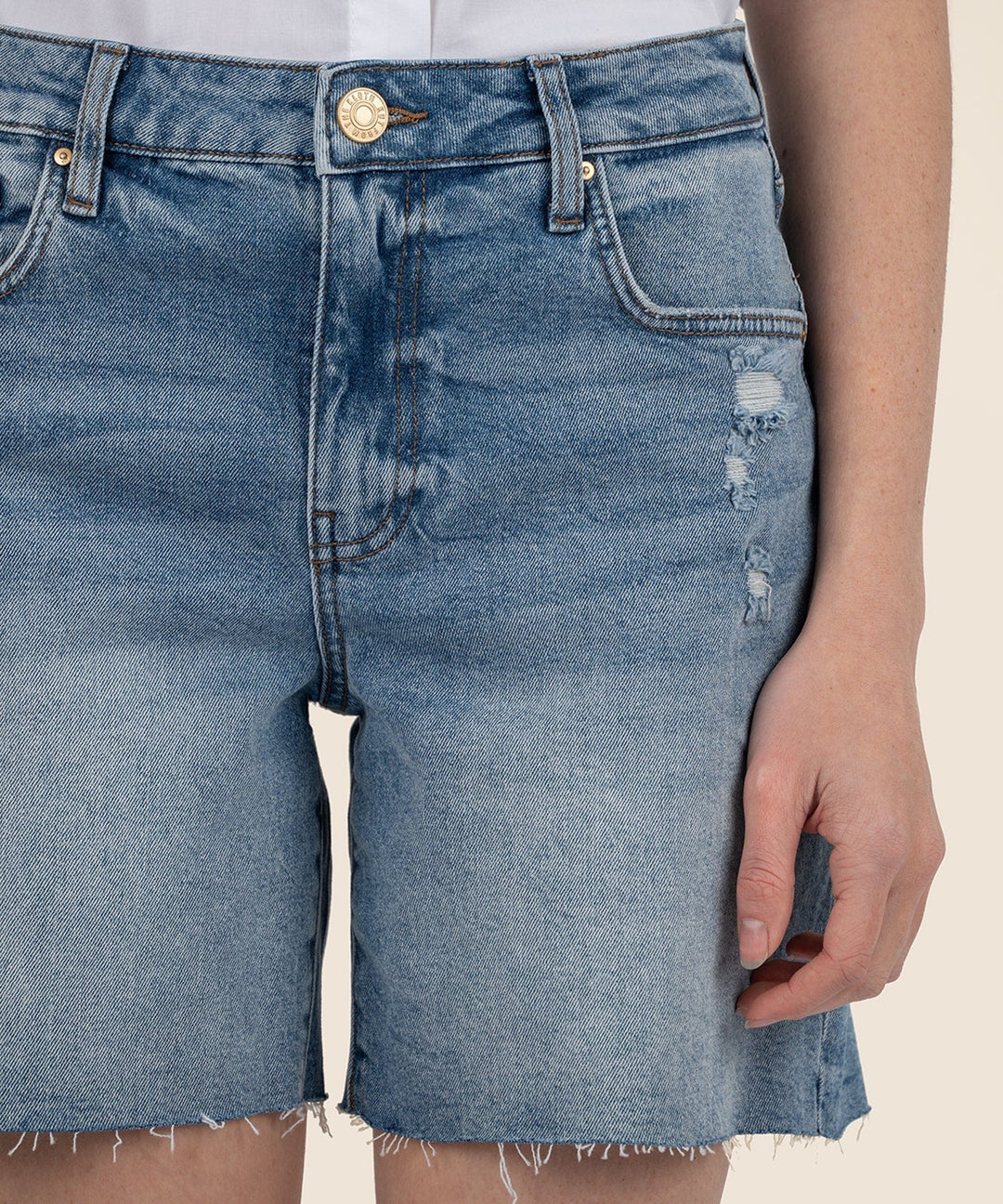 KUT from the Kloth Shorts Focus w/ Med Wash / 0 Hailey High Rise Short - KS2185MA1