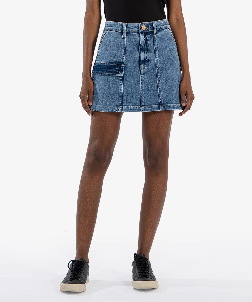 KUT from the Kloth Skirt Alarming / Medium Wash / 0 Zoe Denim Skirt