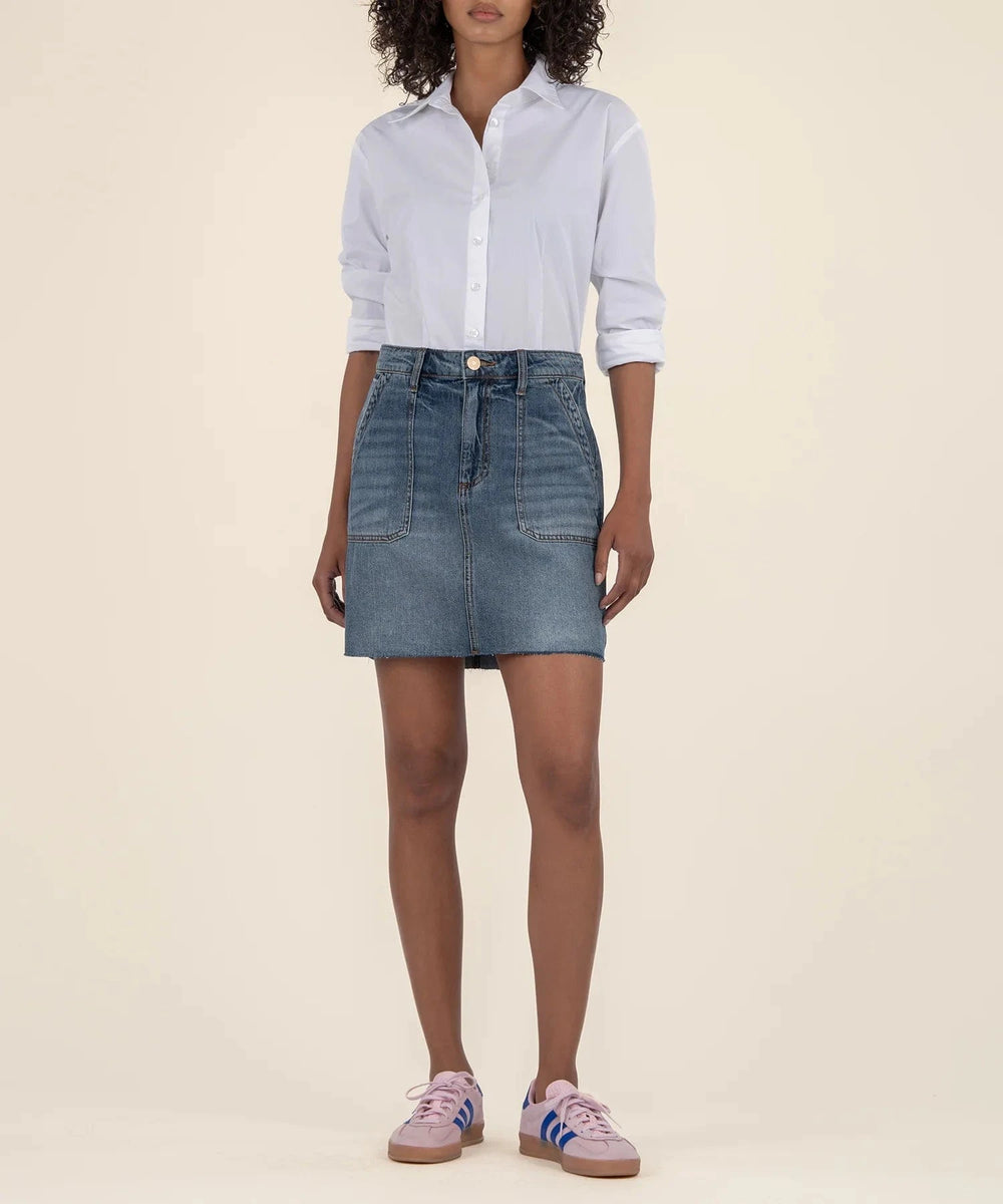 KUT from the Kloth Skirt Bristol Denim Skirt