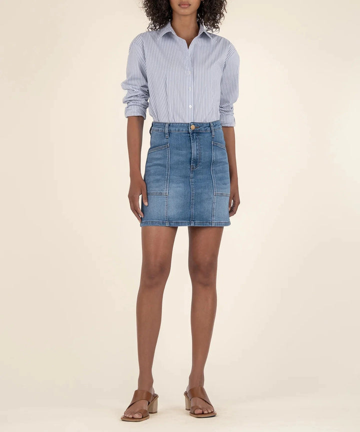 KUT from the Kloth Skirt Competence w/ Med Wash / 00 Hayden Skirt - KK2192MA1