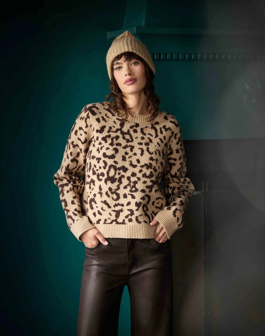 KUT from the Kloth Sweater Beige / Brown / S Gisela Animal Sweater