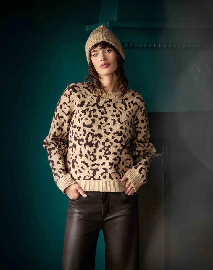 KUT from the Kloth Sweater Beige / Brown / S Gisela Animal Sweater