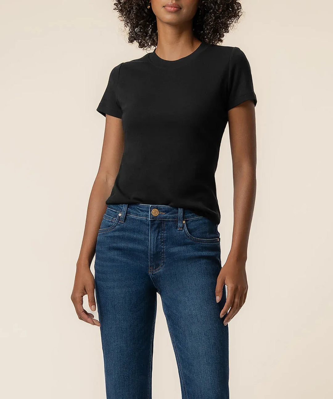 KUT from the Kloth Tee Black / S Langley Rib Top