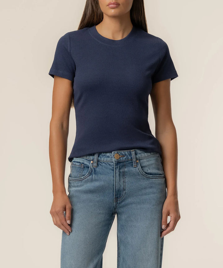 KUT from the Kloth Tee Navy / S Langley Rib Top