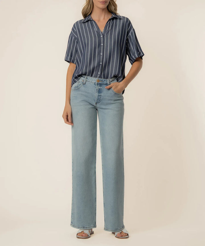 KUT from the Kloth Top Brenda Stripe Boxy Shirt