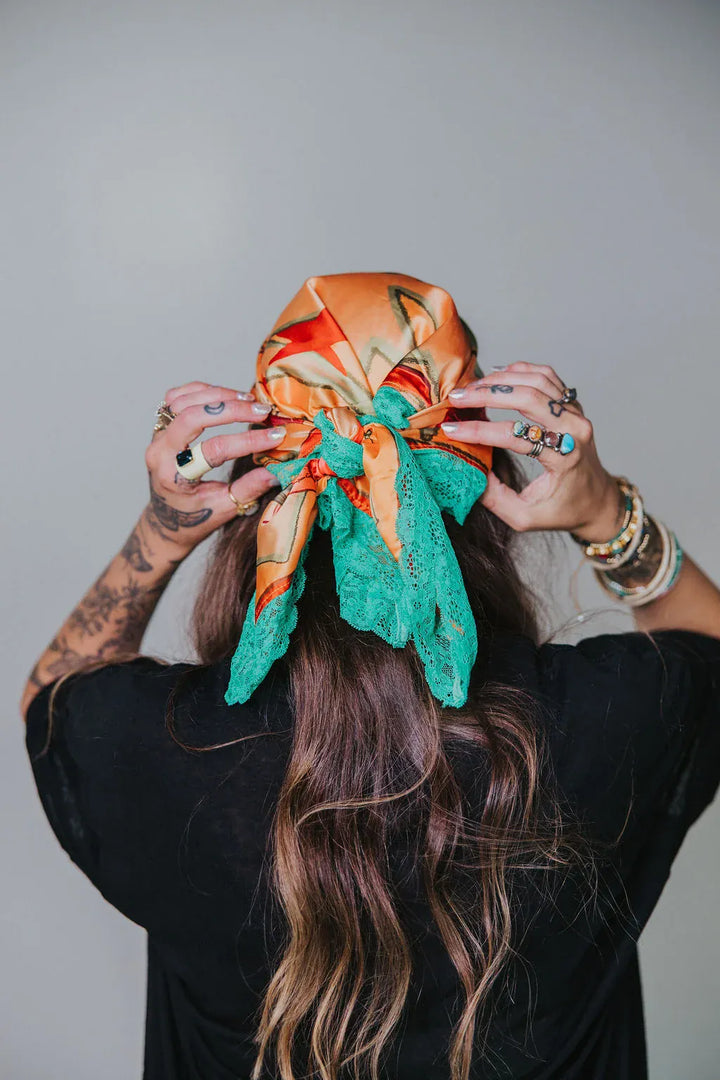 Lady The Brand Scarf One Size Love Thy Neighbor Satin Bandana