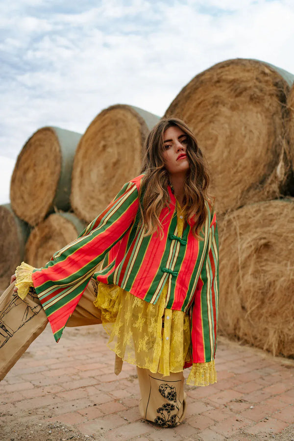 Lady The Brand Top Multi Stripe / S/M Lollie Stripe Crop Top