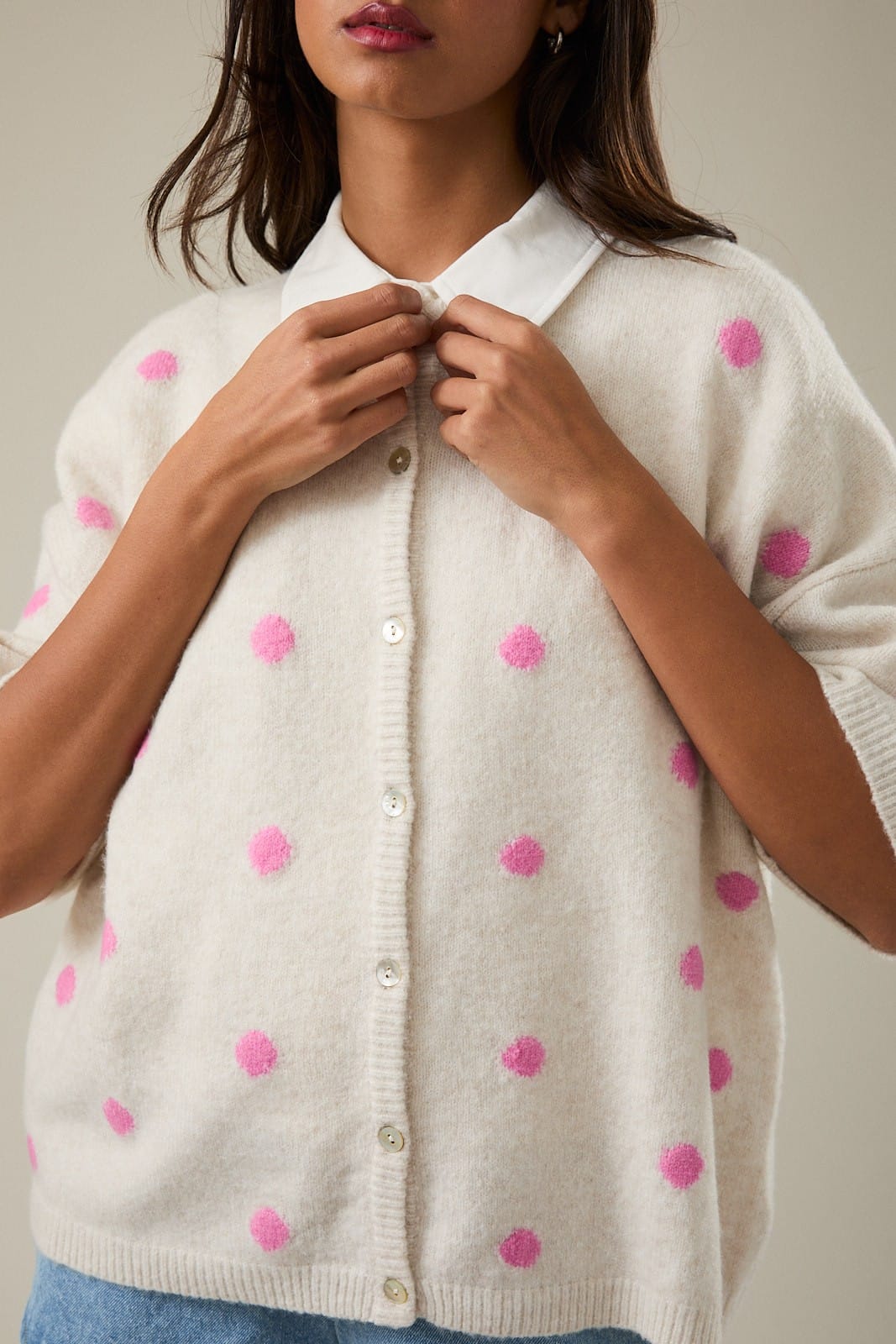 Le Lis Cardigan Jovie Polika Dot Cardi