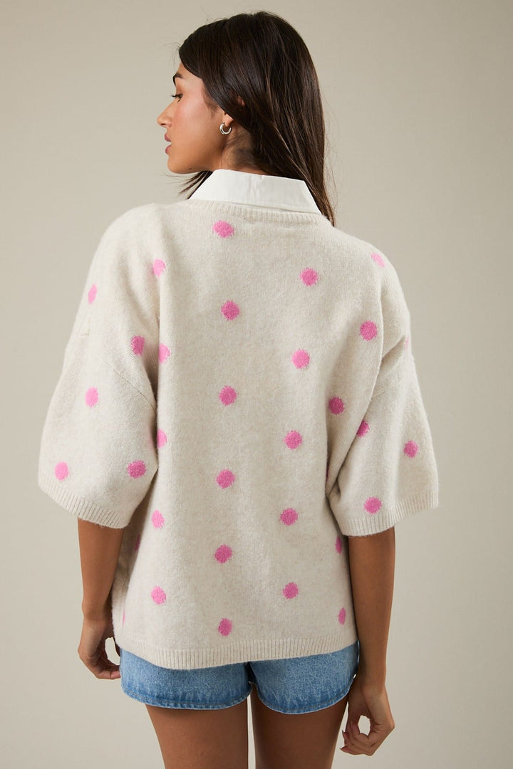 Le Lis Cardigan Jovie Polika Dot Cardi