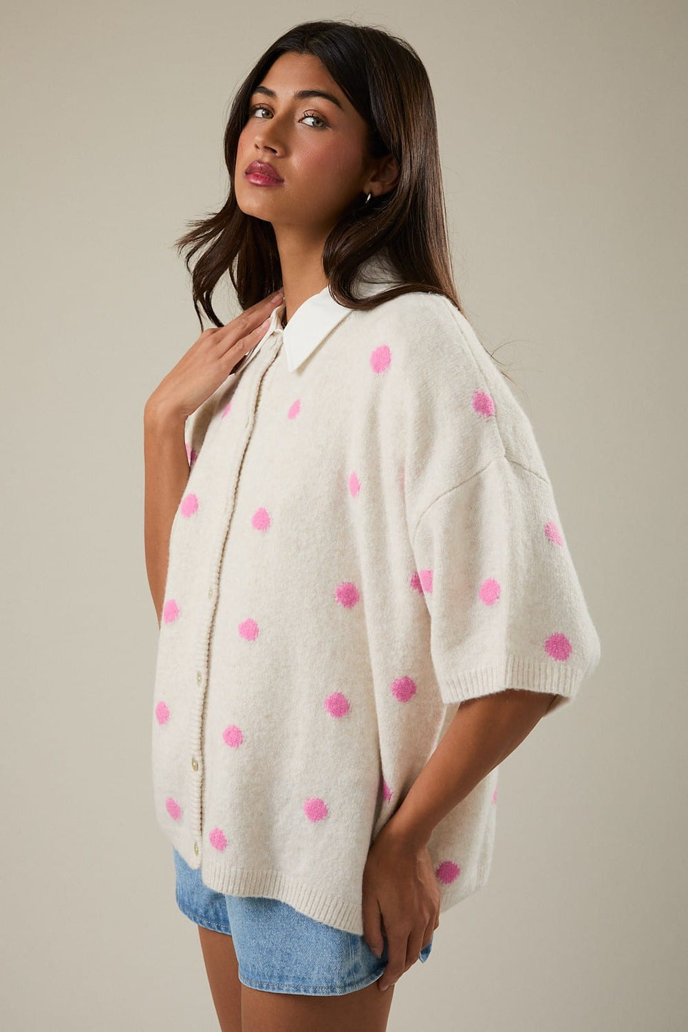 Le Lis Cardigan Jovie Polika Dot Cardi