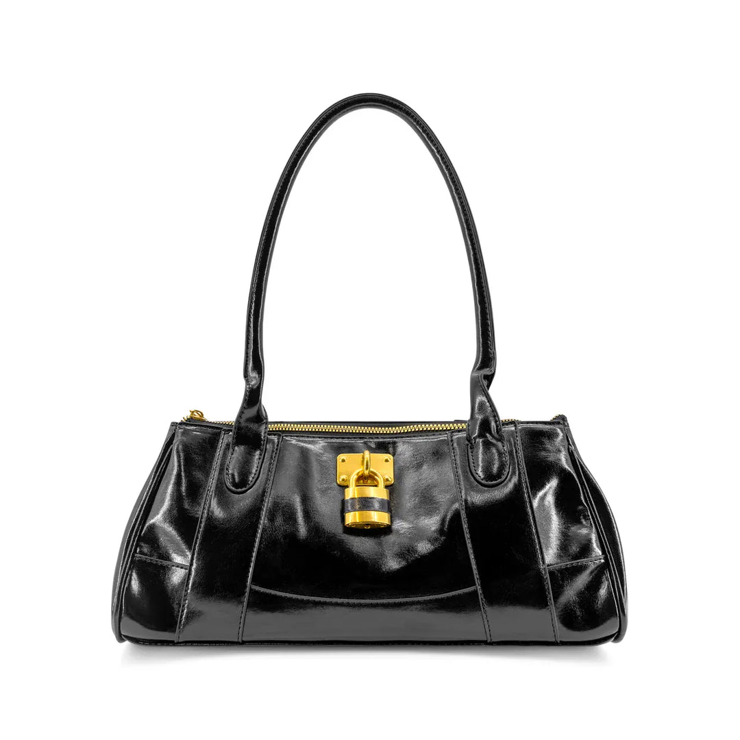Like Dreams Purse Black Pecan Lock East West Shoulder Bag