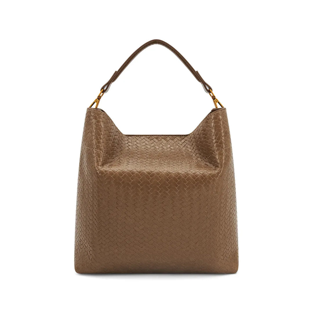 Like Dreams Purse Brown Viene Woven Top Handle Crossbody